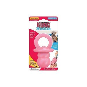 Kong Pink Binky Dog Toy Interactive & Treat Dispensing Rubber Binkie Small (S)